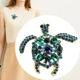 Rhinestone Turtle Brooch