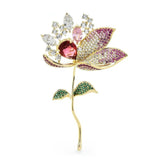 Unstructured rose flower brooch