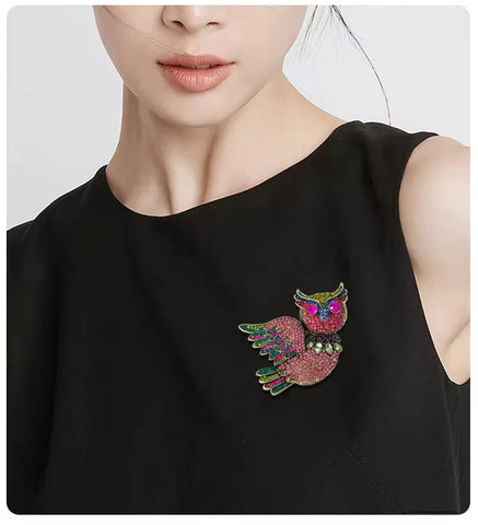 Shiny Owl Brooch