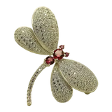 Red Eternal Happiness Dragonfly Brooch