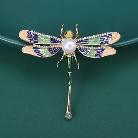 Rare Pearl Dragonfly Brooch
