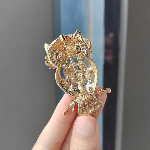 White Pearl Owl Brooch