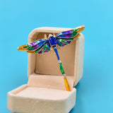 dragonfly brooch colorful waves jewelry box