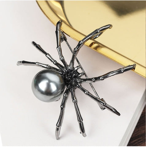 Spider Brooch with Pearl