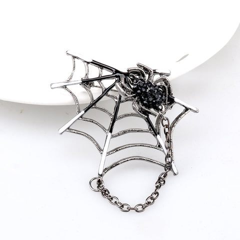 Spider in its Web Brooch