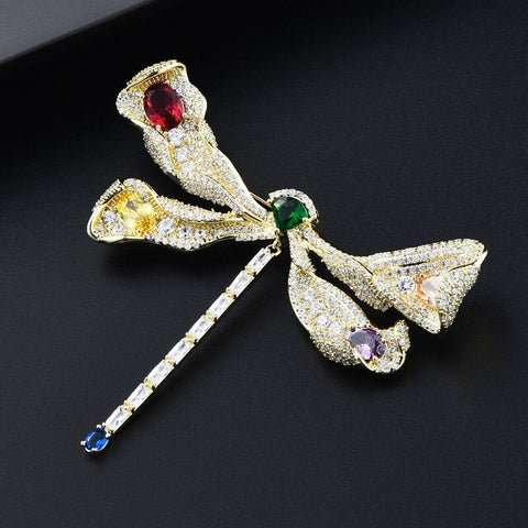 dragonfly obsession brooch black background