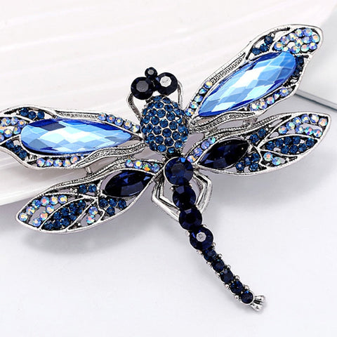 Sensual Crystal Dragonfly Brooch
