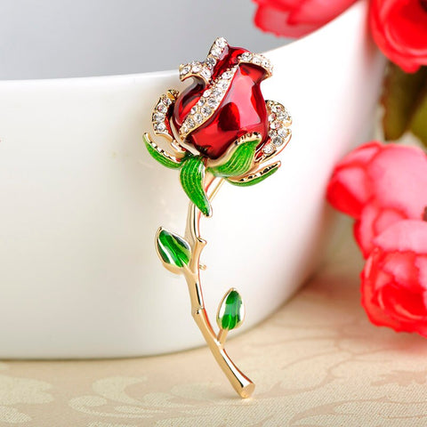 Vintage Rose Flower Brooch