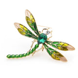 Green Crystal Dragonfly Brooch