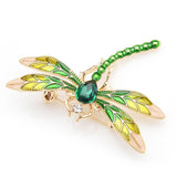 Green Crystal Dragonfly Brooch