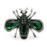 Emerald Green Crystal Bee Brooch