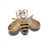 White Pearl Bee Brooch