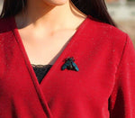 Black bee brooch for women