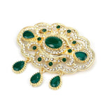 antique green & gold brooch