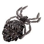black rhinestone spider brooch