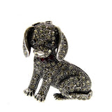 rhinestone baby dog ​​brooch