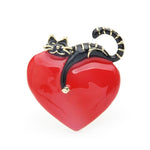 feline lazy heart brooch