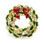 Christmas wreath brooch