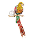 Festive Parakeet Bird Brooch