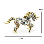 Colorful Rhinestone Horse Brooch