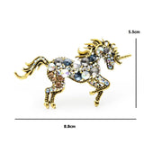 Colorful Rhinestone Horse Brooch