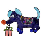 midnight blue dog brooch