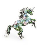 Colorful Rhinestone Horse Brooch