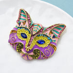 Carnival Cat Head Cat Brooch