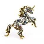 Colorful Rhinestone Horse Brooch