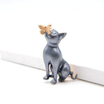 Silver Nature Cat Brooch
