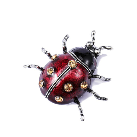 Copper Red Ladybug Brooch
