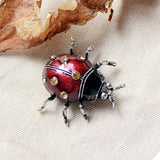 Copper Red Ladybug Brooch
