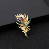 Luxury Sparkling Feather Brooch
