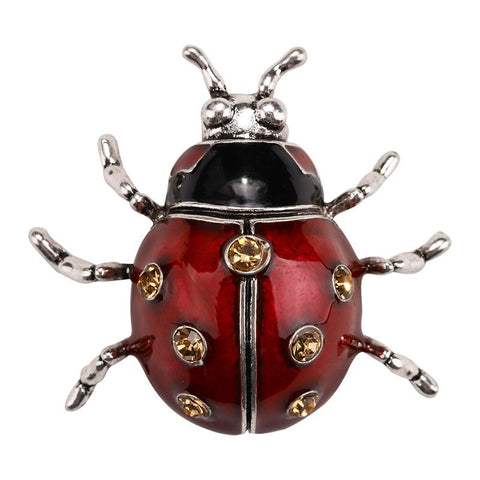 Dark Red Ladybug Brooch