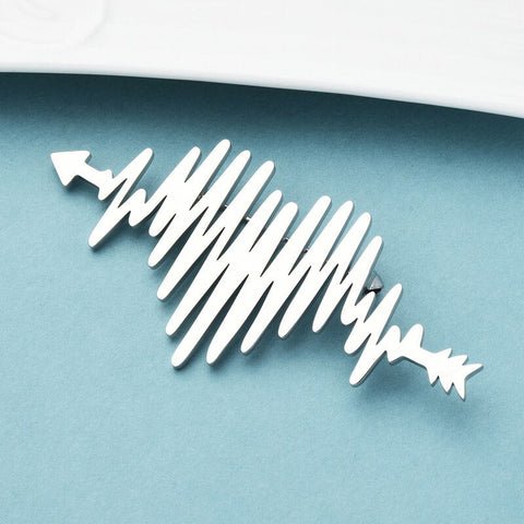 Cardiogram Heart Brooch