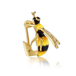 Silver Wings Bee Brooch