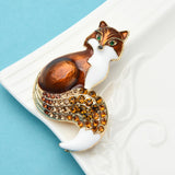 Brown Fur Fox Brooch