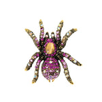 Fuchsia spider brooch