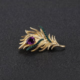 Luxury Sparkling Feather Brooch