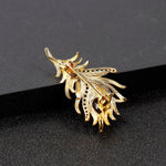 Luxury Sparkling Feather Brooch