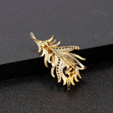 Luxury Sparkling Feather Brooch