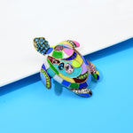 Mosaic Turtle Brooch