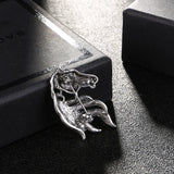 Metal & Rhinestone Horse Brooch