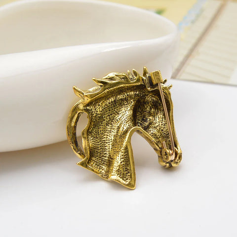 Proud Destrier Horse Brooch