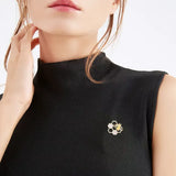 Two Crystal Bee Brooch
