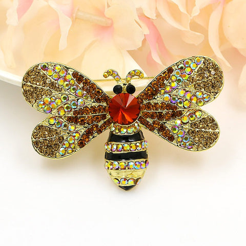 Gold Ornate Bee Brooch