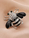 Silver Zircon Bee Brooch