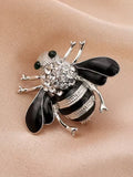 Silver Zircon Bee Brooch