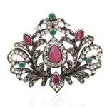 antique art nouveau red brooch