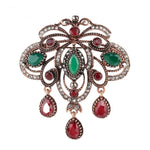 Antique Rhinestone Rain Brooch